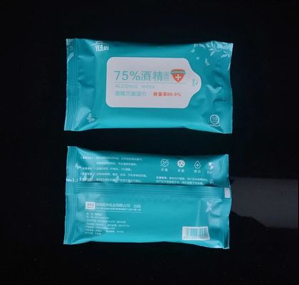 ผ้าเช็ดทำความสะอาดเปียกแบบไม่ทอแอลกอฮอล์ 75% สำหรับการทำความสะอาดผิวด้วยน้ำยาฆ่าเชื้อ